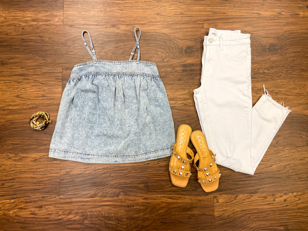 Something to See Tank in Light Denim