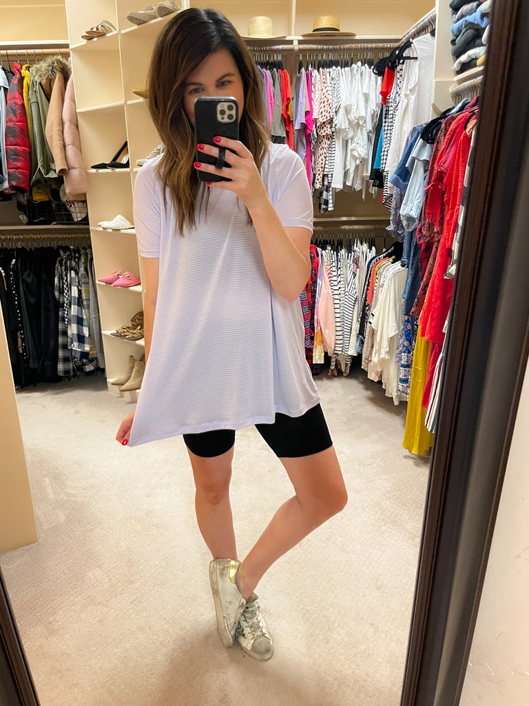 SALE! Mono B Barre then Brunch Tee in Purple *Final Sale*