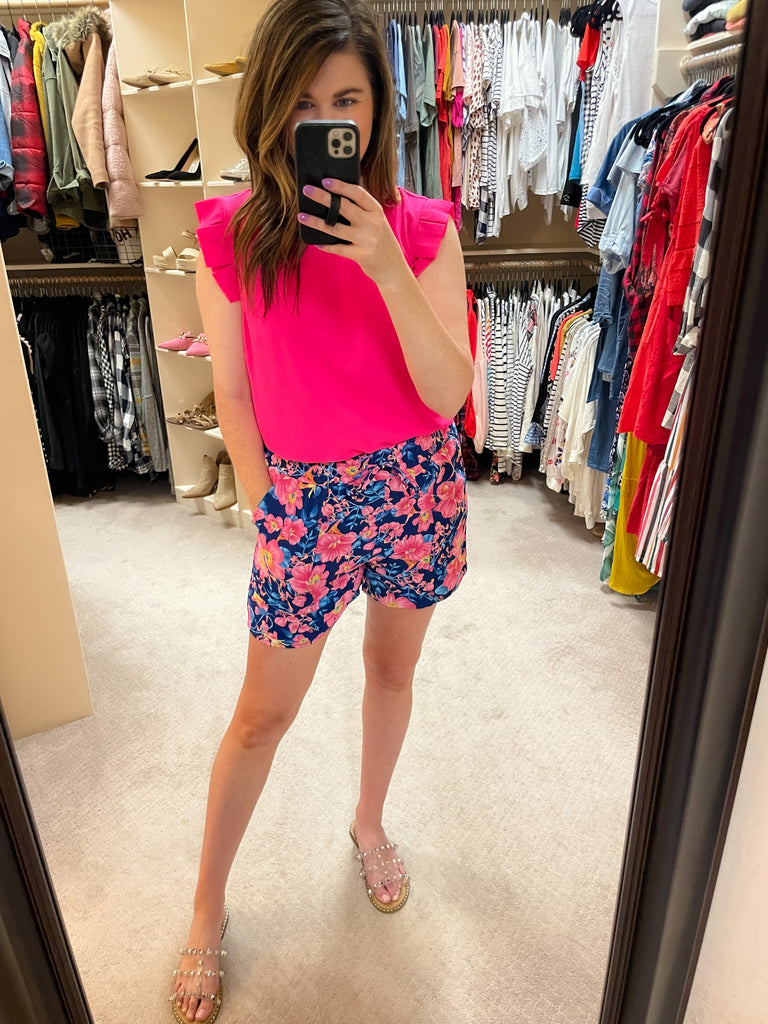 SALE! Holy Hibiscus Shorts in Royal *Final Sale*