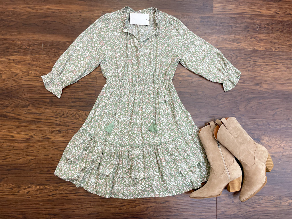 SALE! Just Met Dress in Sage *Final Sale*