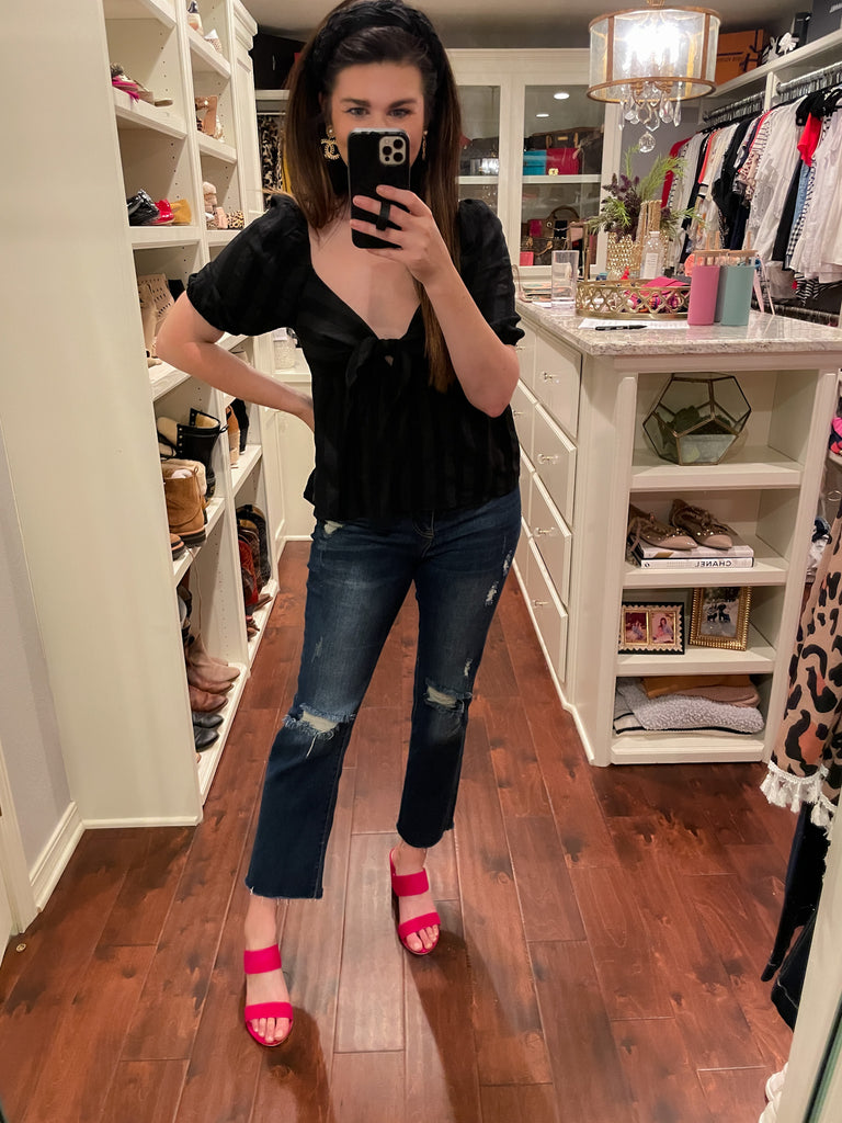 Spotted in LA Tie Front Top