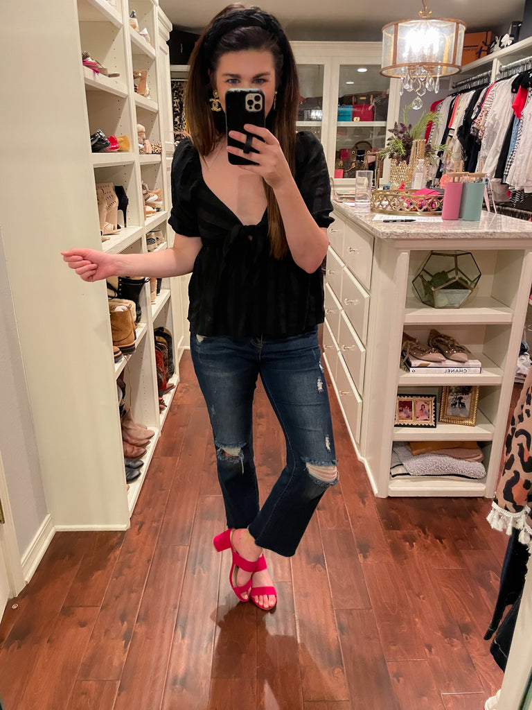 Spotted in LA Tie Front Top