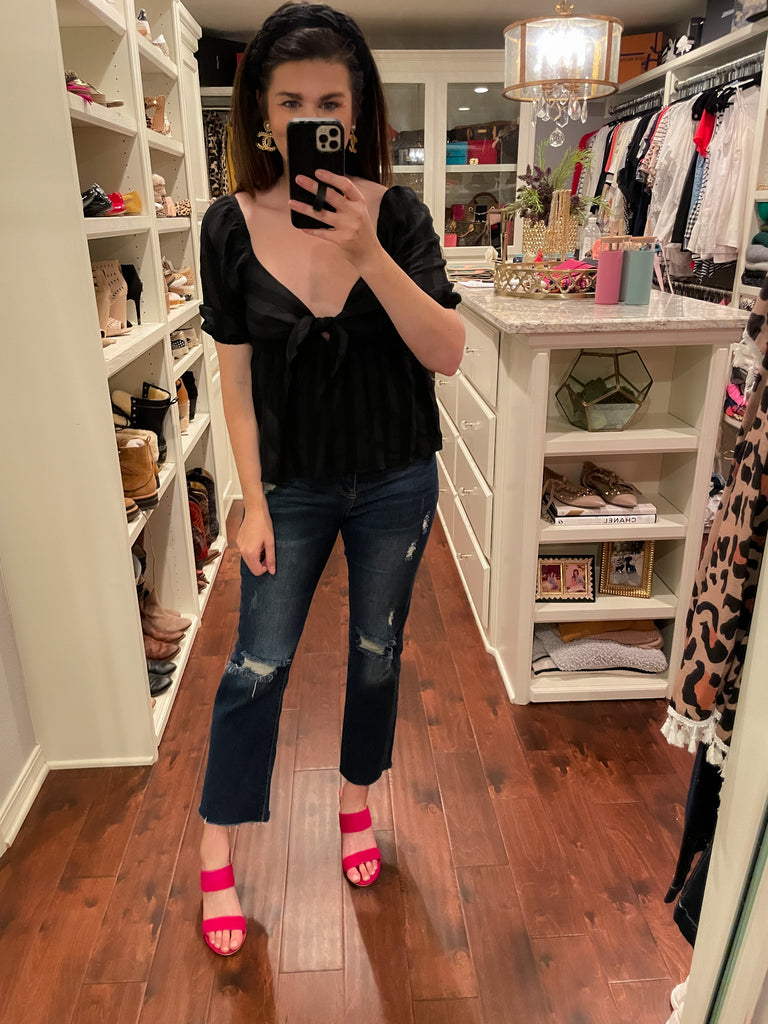 Spotted in LA Tie Front Top