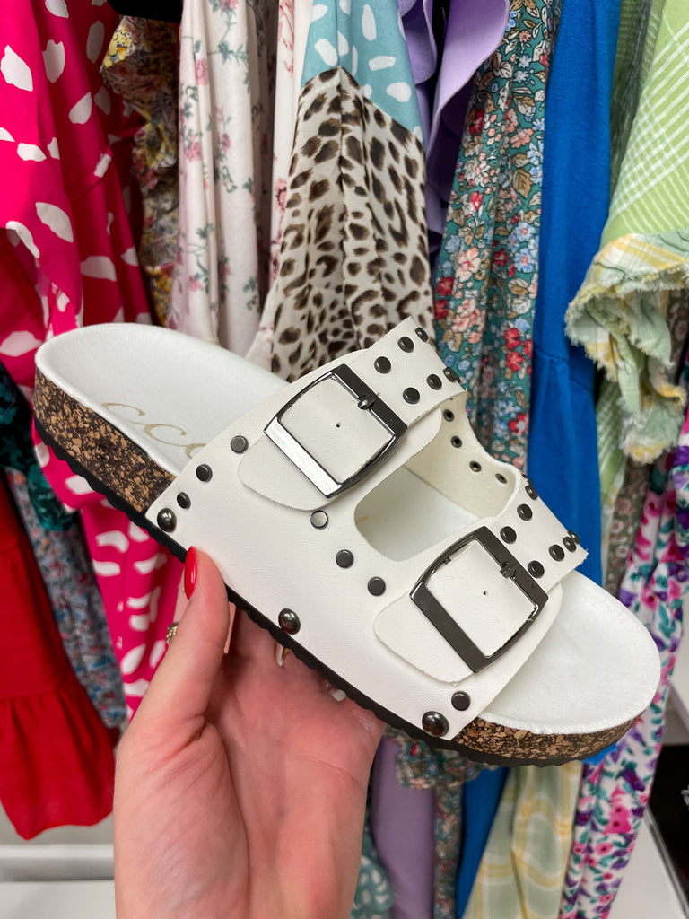 Tilly Studded Sandals in White