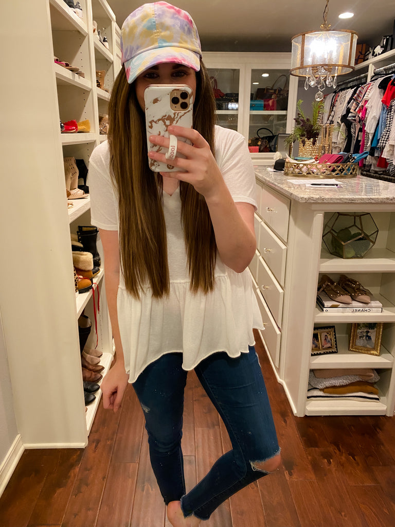 Dawn Tie Dye Baseball Hat in Fuchsia *Final Sale*