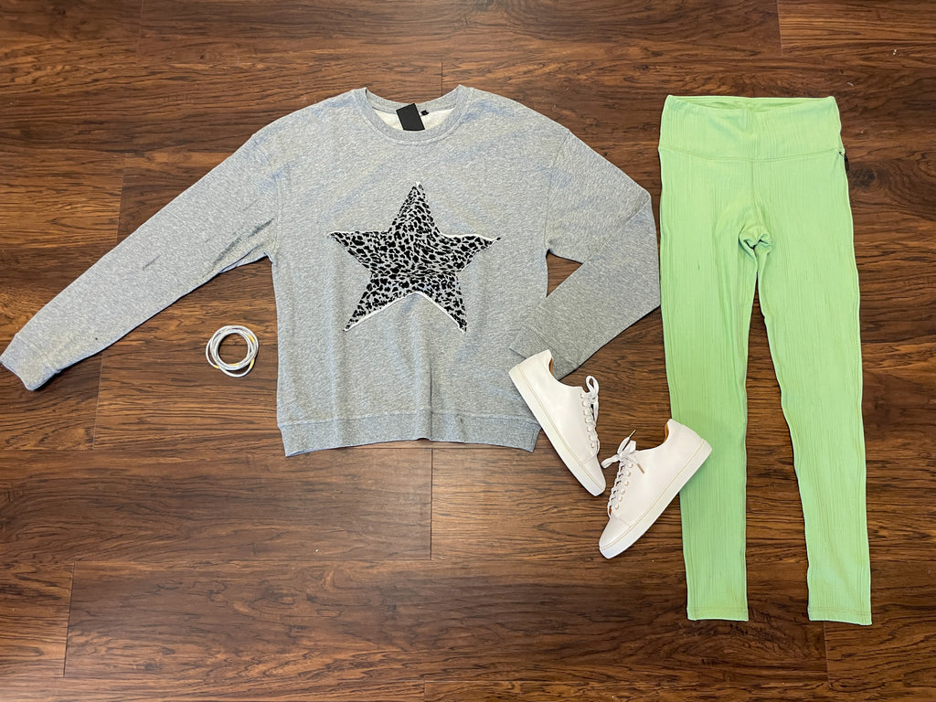 SALE! Mono B Tactel Textured Lines Leggings in Fair Green *Final Sale*