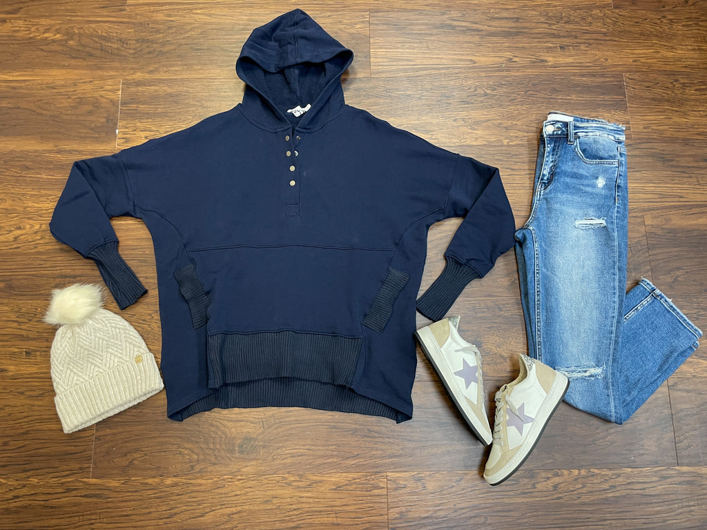 Looking Forward Hoodie in Navy