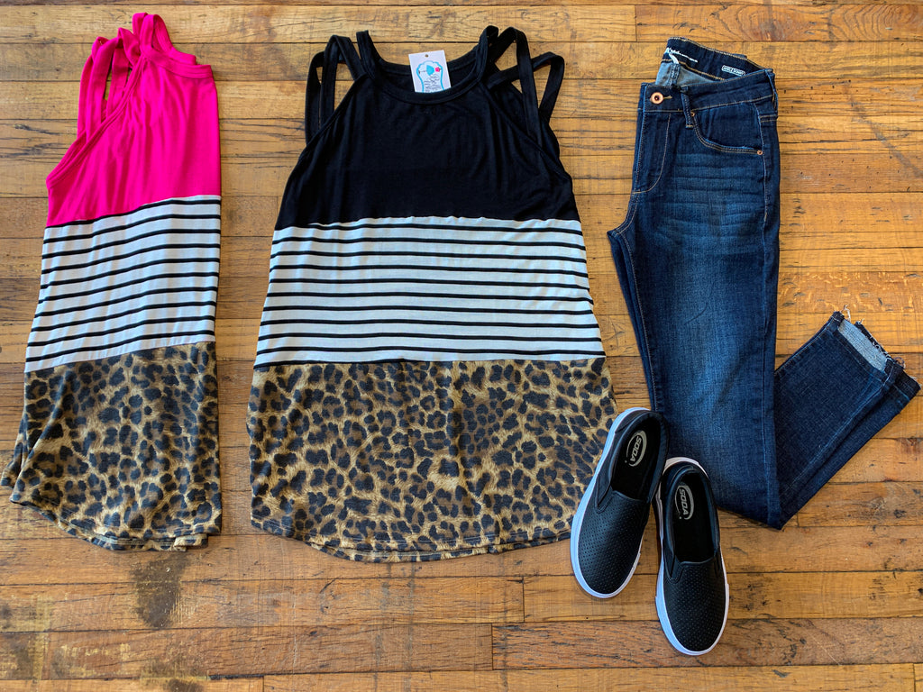 SALE! *BELLES & STEALS* Nala Tank in Fuchsia and Black *Final Sale*