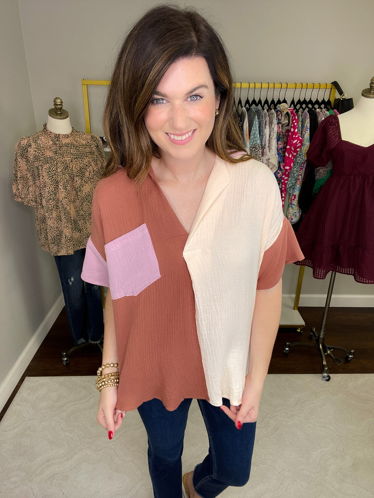 Never a Dull Moment Top in Clay