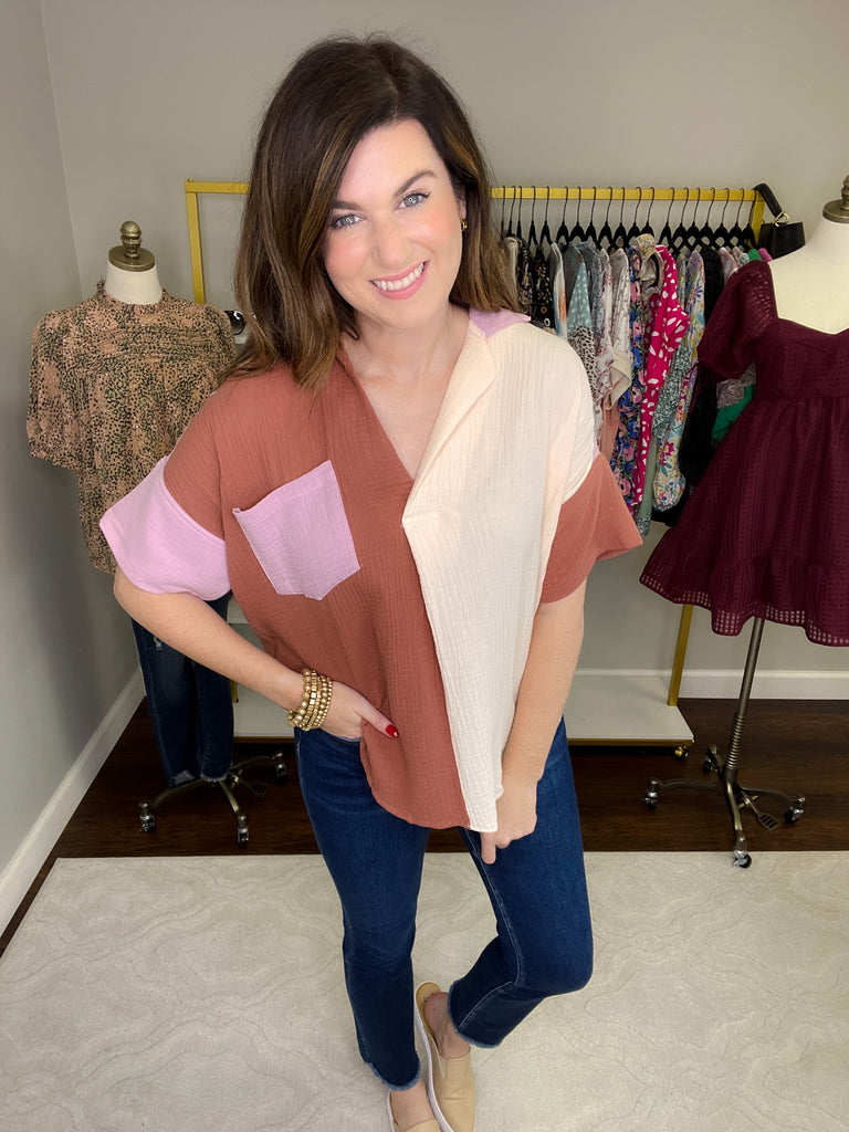 Never a Dull Moment Top in Clay