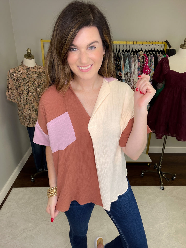 Never a Dull Moment Top in Clay