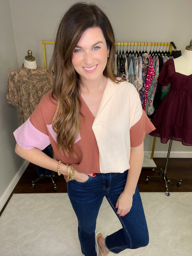 Never a Dull Moment Top in Clay