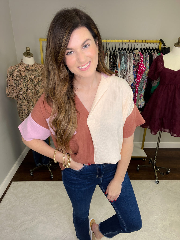 Never a Dull Moment Top in Clay