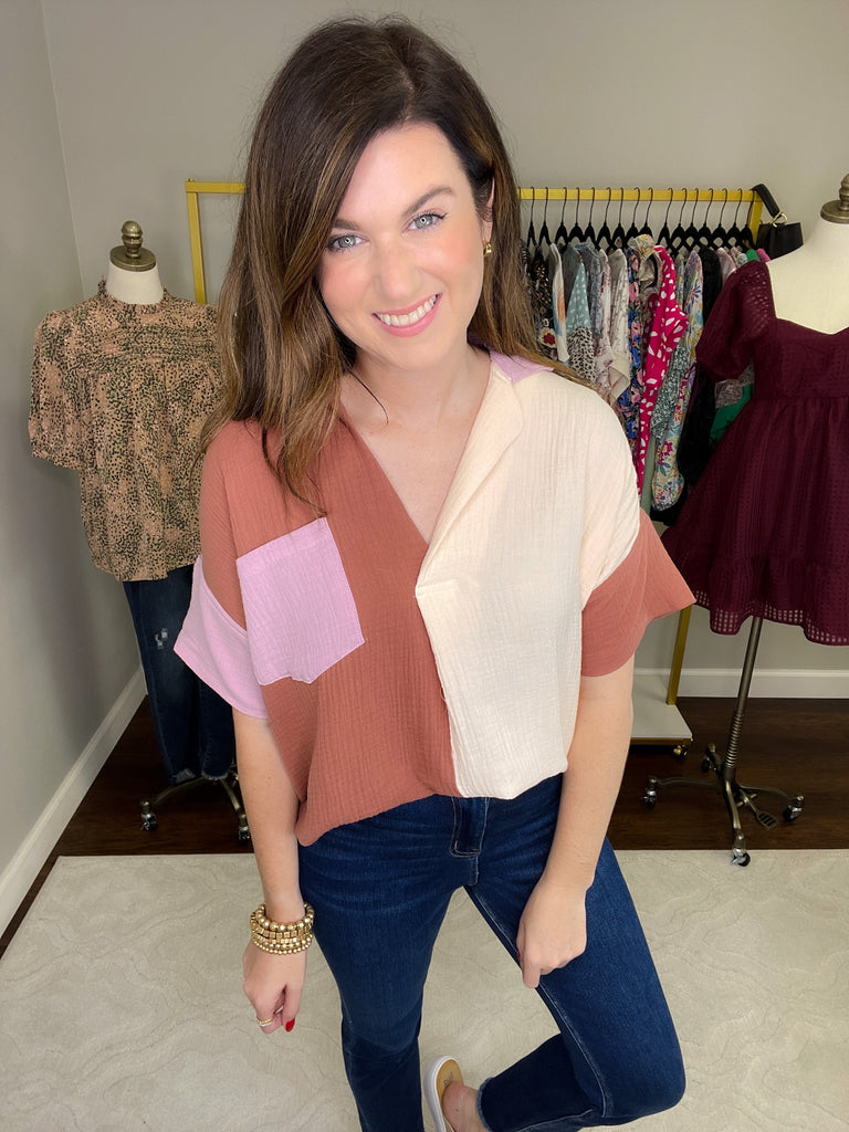 Never a Dull Moment Top in Clay