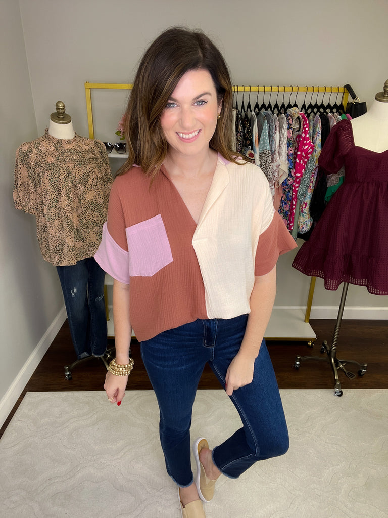 Never a Dull Moment Top in Clay