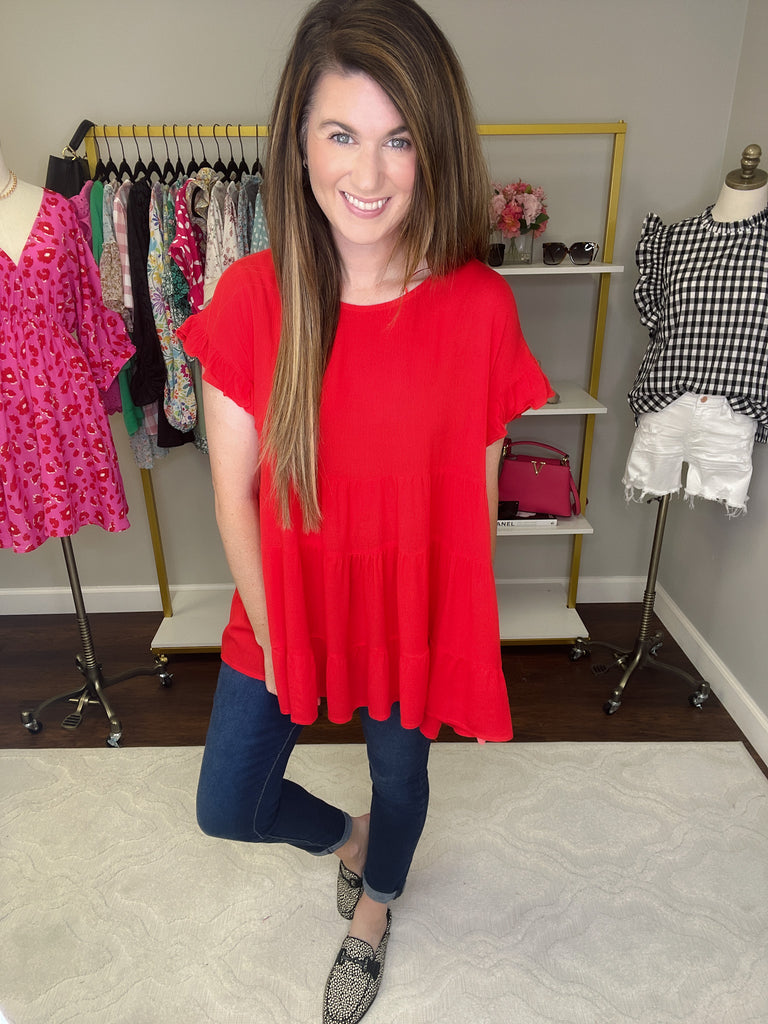 Appreciate You Top in Red