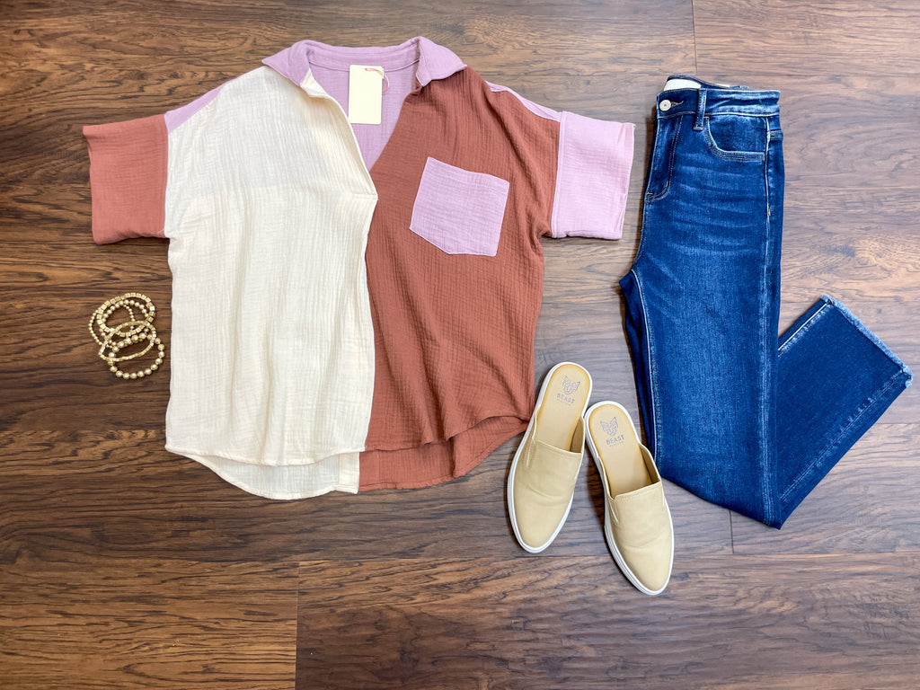 Never a Dull Moment Top in Clay