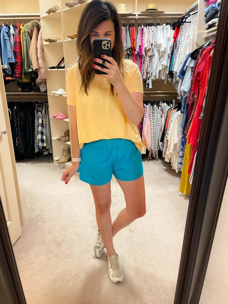 Mono B Barre then Brunch Tee in Apricot Ice