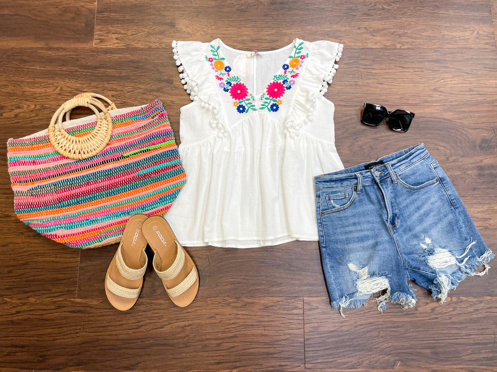 Sun-Kissed Sands Top in White