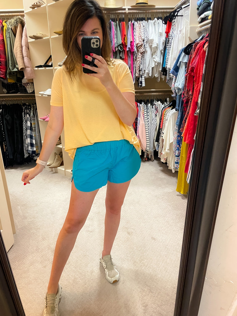 Mono B Barre then Brunch Tee in Apricot Ice