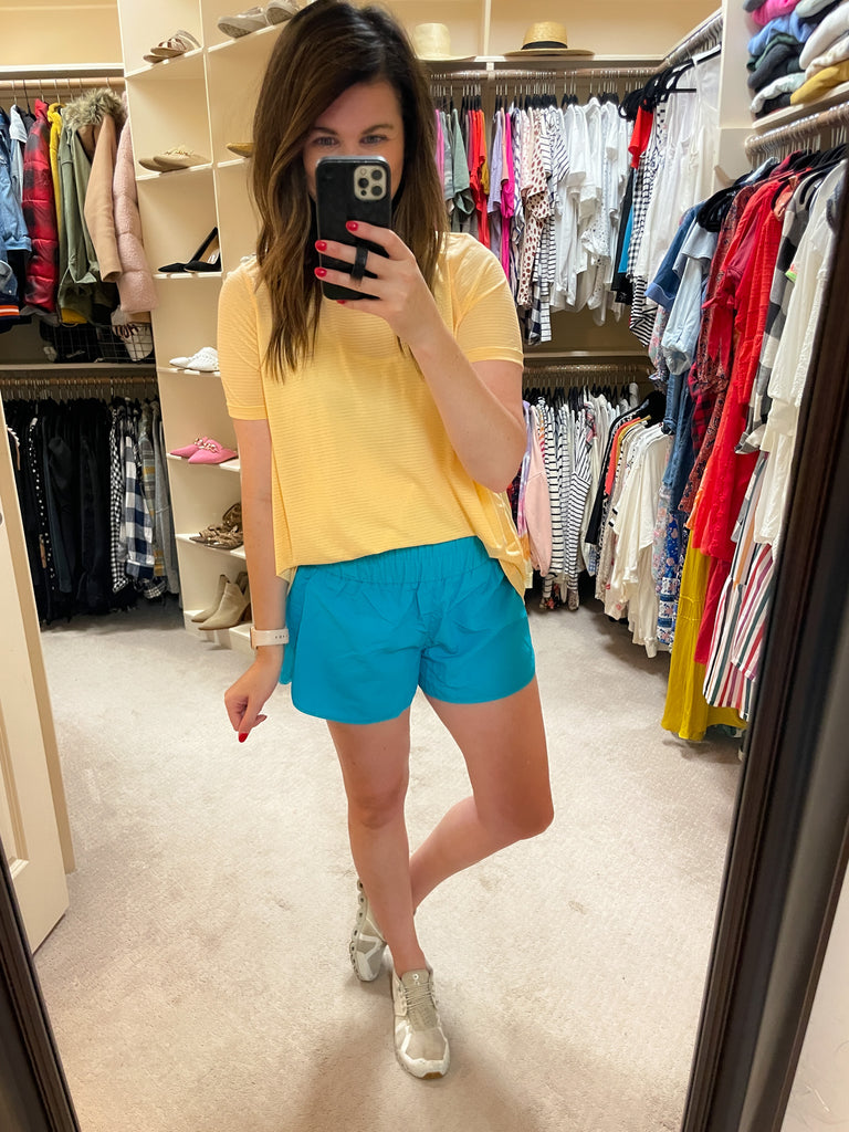 Mono B Barre then Brunch Tee in Apricot Ice