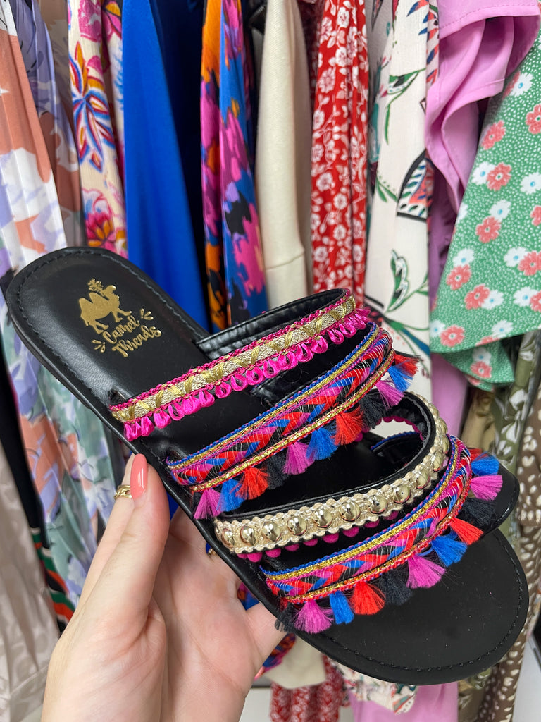 SALE! Boho Camel Sandals in Royal *Final Sale*