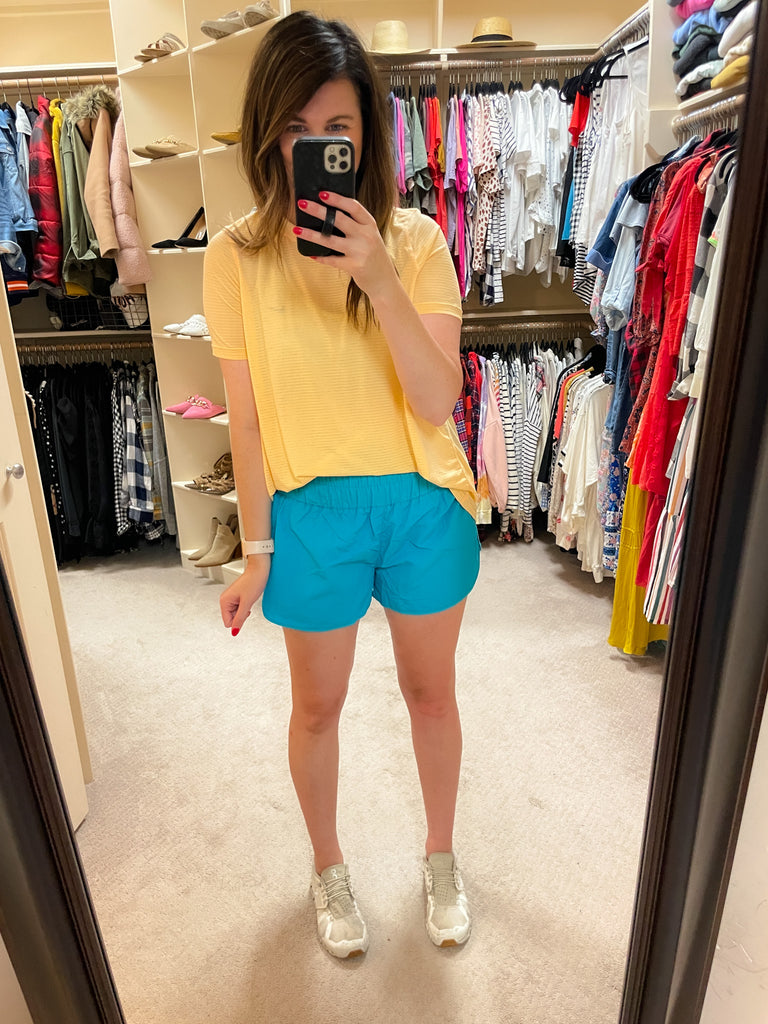 Mono B Barre then Brunch Tee in Apricot Ice