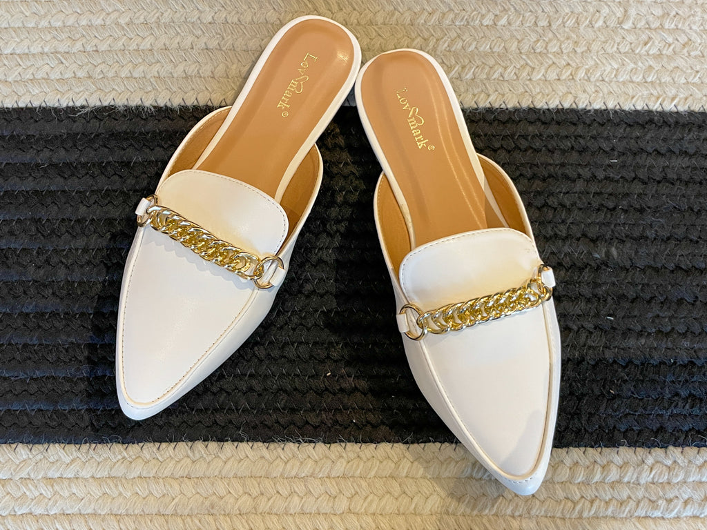 Herren Mules in White