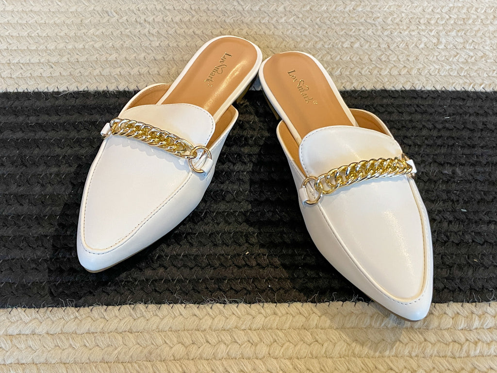 Herren Mules in White