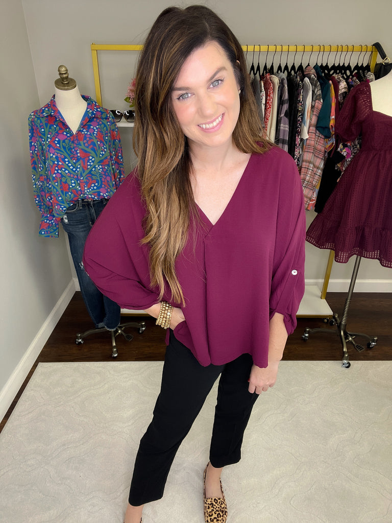 SALE! Adler Top in Burgundy *Final Sale*