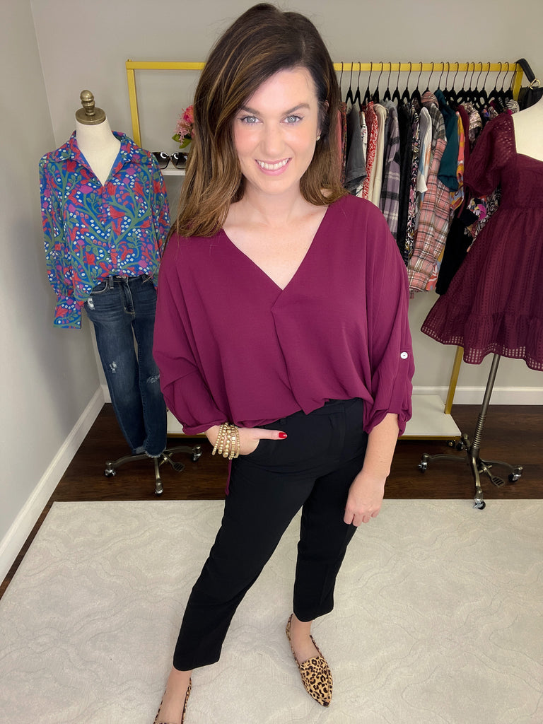 SALE! Adler Top in Burgundy *Final Sale*