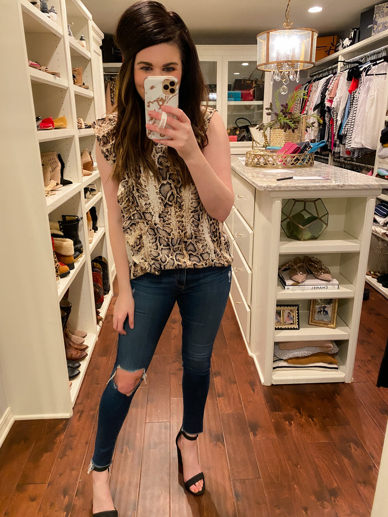 Shay Snake Ruffle Top