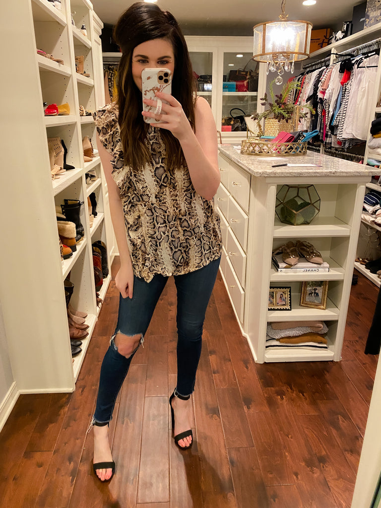 Shay Snake Ruffle Top