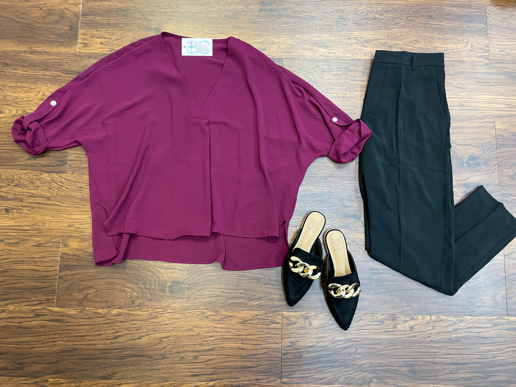 SALE! Adler Top in Burgundy *Final Sale*