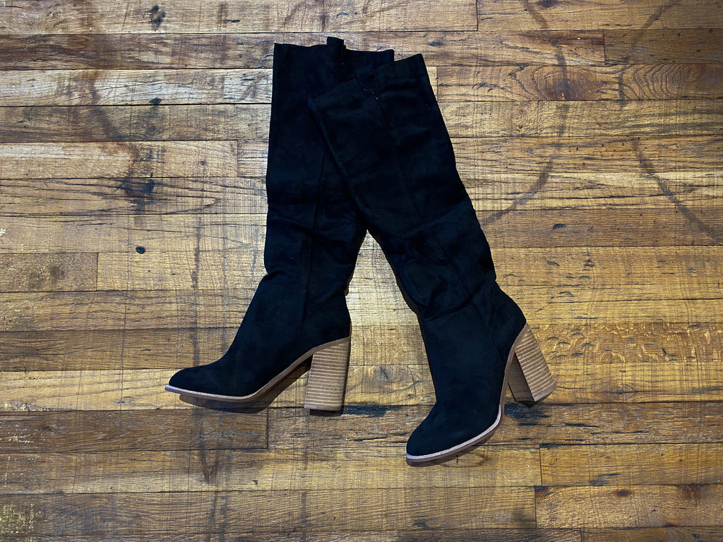 Saint Knee High Slouchy Boot in Black