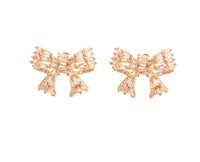 Gold Mini Sparkler Statement Stud Bow Earrings *Final Sale*