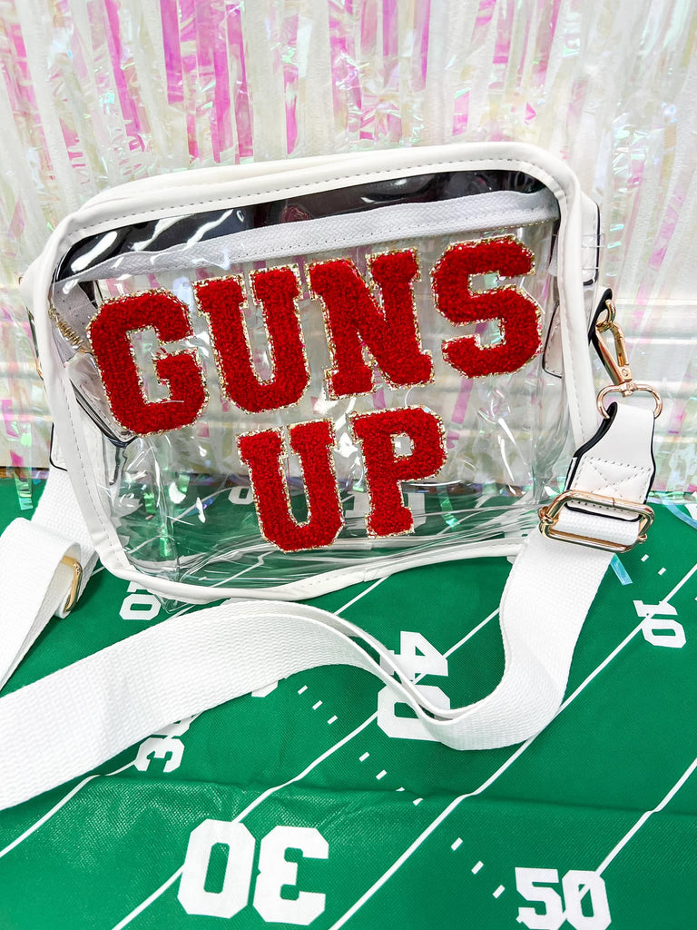 Chenille Patch Clear Bag - Guns Up