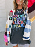 Count Your Lucky Stars Tee in Charcoal