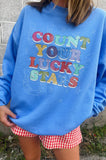 Count Your Lucky Stars Sweatshirt in Blue
