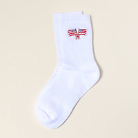 Embroidered Crew Socks in American Flags *Final Sale*
