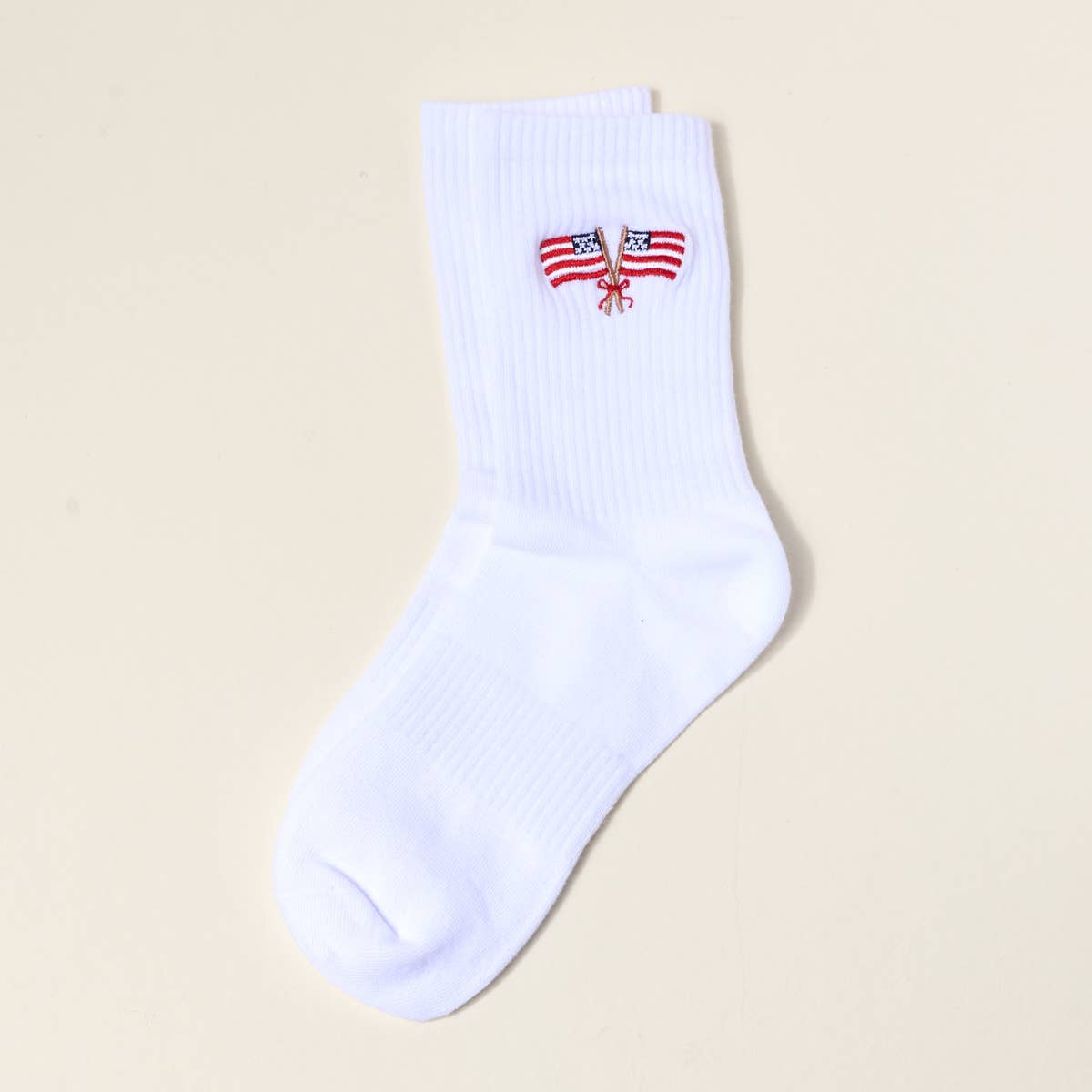 Embroidered Crew Socks in American Flags *Final Sale*