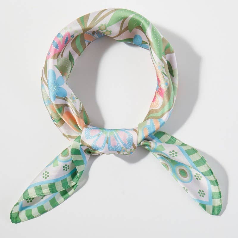 Flower Market Bandana in Green *Final Sale*