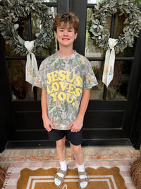 Jesus Loves You Heavyweight Camo Tee