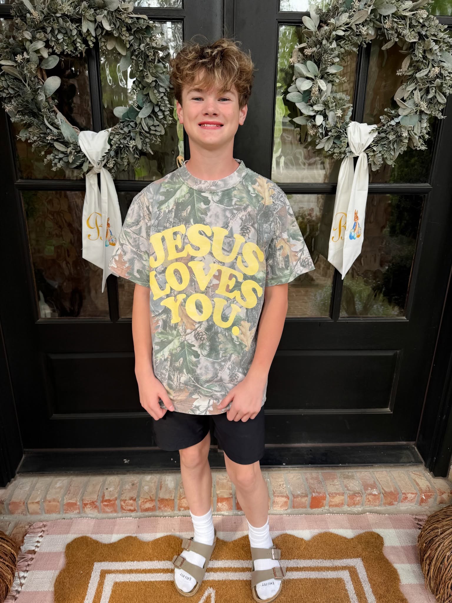 Jesus Loves You Heavyweight Camo Tee