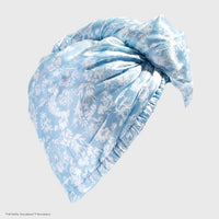 Kitsch x Bridgerton Satin Wrapped Hair Towel / Toile De Blue *Final Sale*