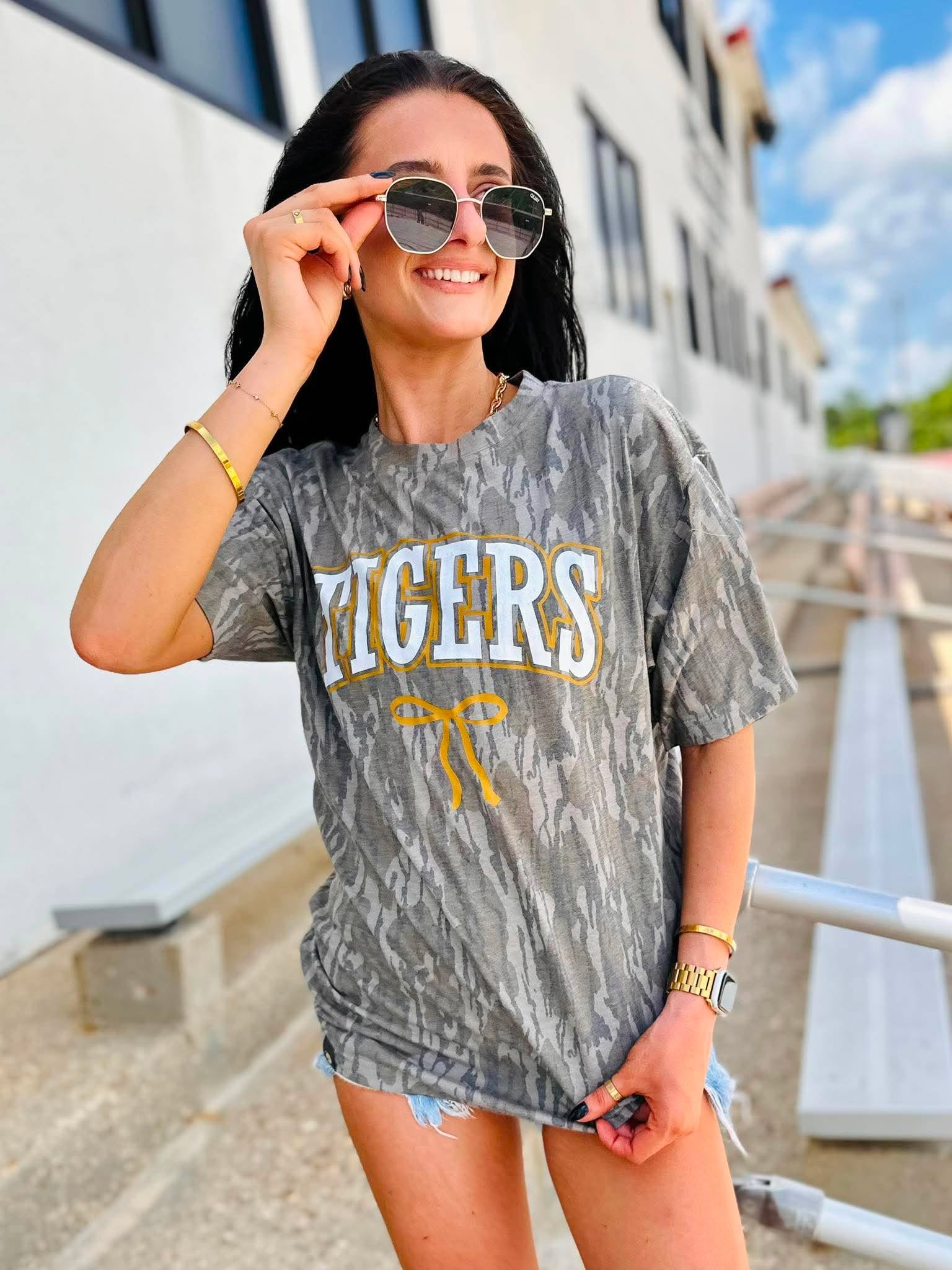 PREORDER! Custom Vintage Camo Bow Tees *Final Sale*