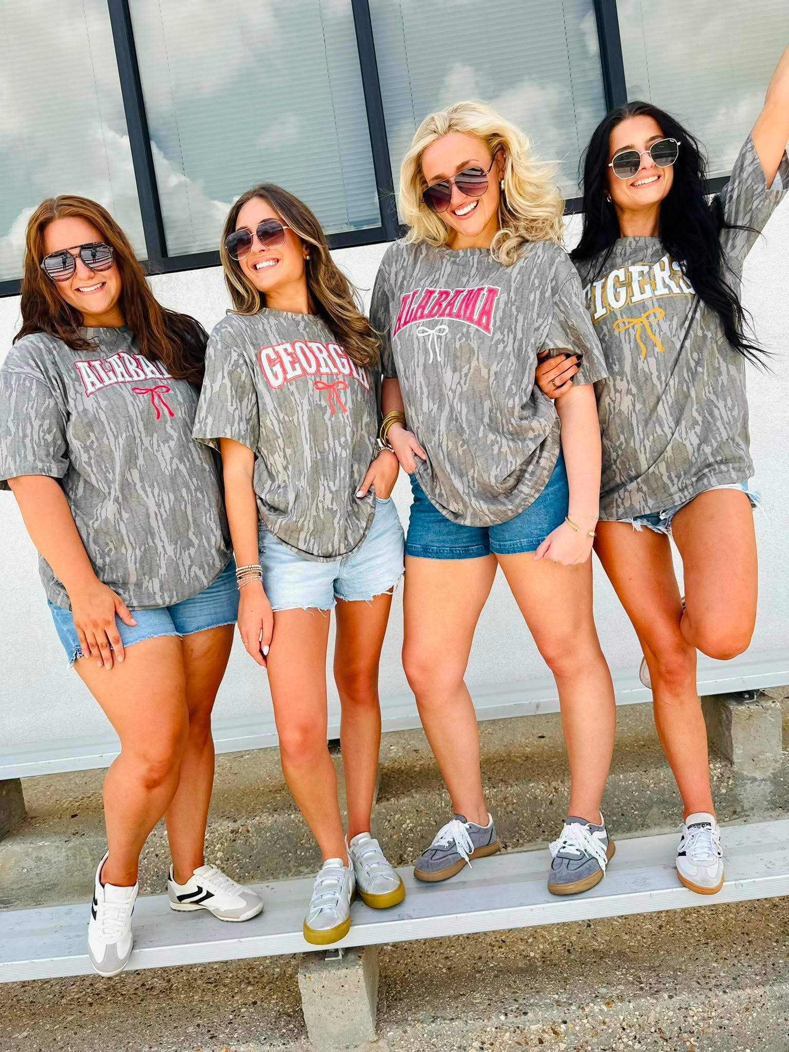 PREORDER! Custom Vintage Camo Bow Tees *Final Sale*