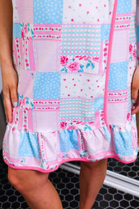 Almost Ready Bath Wrap in Pink Heirloom Patchwork *Final Sale*