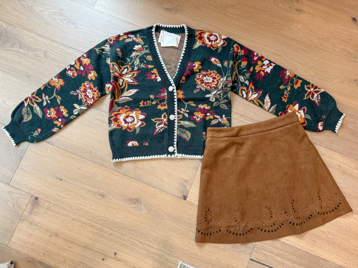 Canyon Rose Faux Suede Skirt
