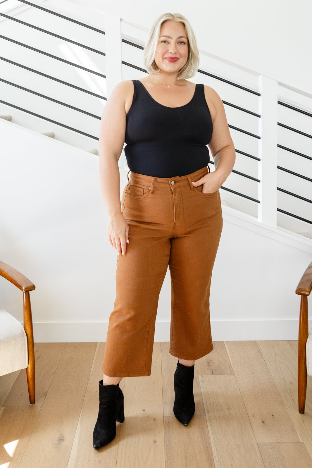 Judy Blue - High Rise Control Top Wide Leg Crop Jeans main image 0